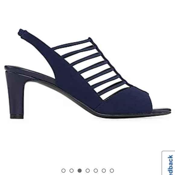 East 5th Womens Neville Round Peep Toe Block Heel Pumps New Sz 10 No Box Blue - Picture 13 of 13